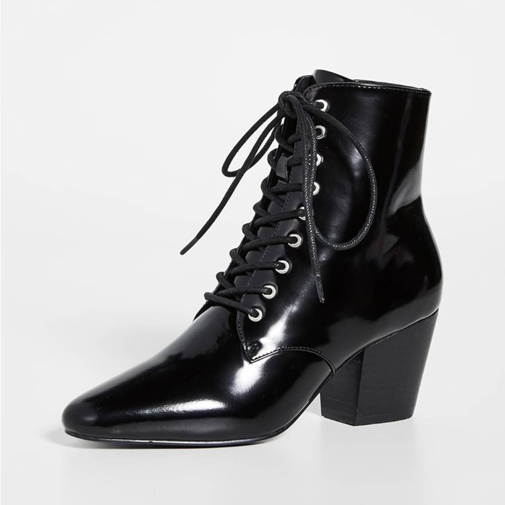 Sol Sana Eleanor Black Lace Up Boots Sz 39